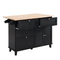 PNGCNG Farmhouse Kitchen Island Set with Drop Leaf and 2 Seatings