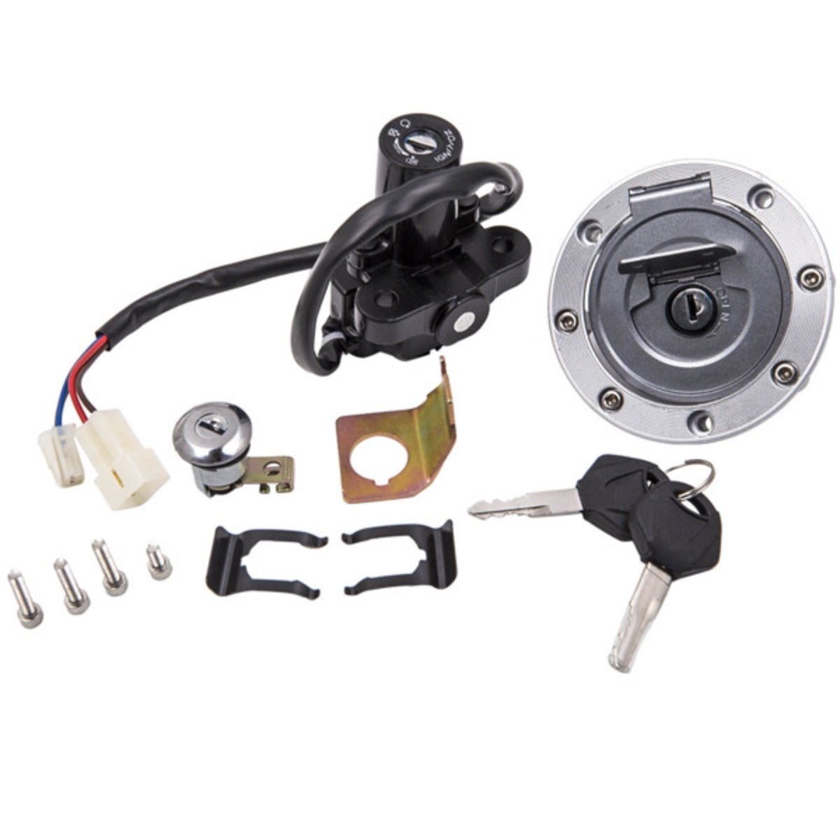 PNGCNG Ignition Switch Seat Gas Cap Lock Key Set For Yamaha YZF R1 R6