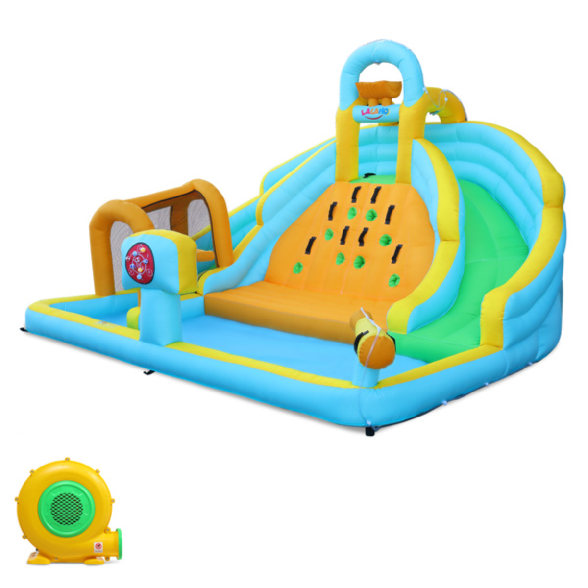 PNGCNG Inflatable castle for children with inflator 450W slide jump ...