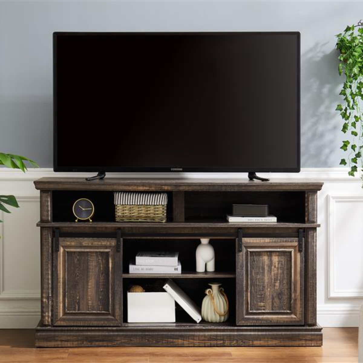 PNGCNG Media Console Table with Storage Mid Century style