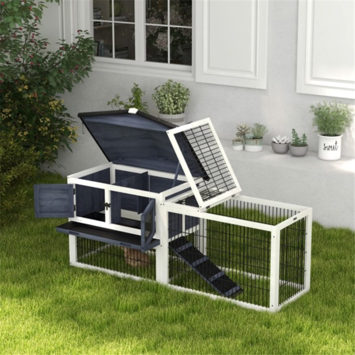 PNGCNG Outdoor Rabbit Hutch ( Amazon Shipping)（Prohibited by WalMart