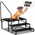 PNGCNG RV Step Stool 3 Step Ladder Hot Tub Steps with Handrail Portable