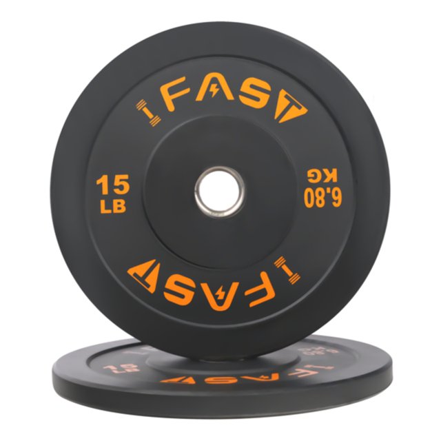 PNGCNG Weight Plates Rubber Bumper Plates 2 Inch Steel Insert 15lb