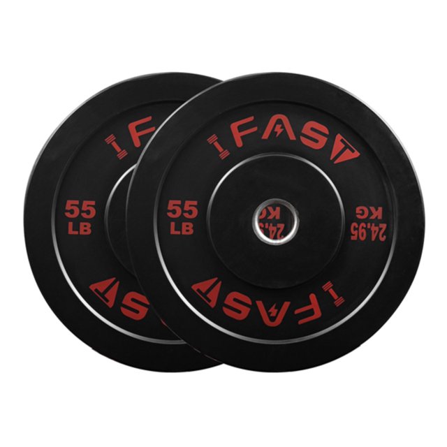 PNGCNG Weight Plates Rubber Bumper Plates 2 Inch Steel Insert 55lb