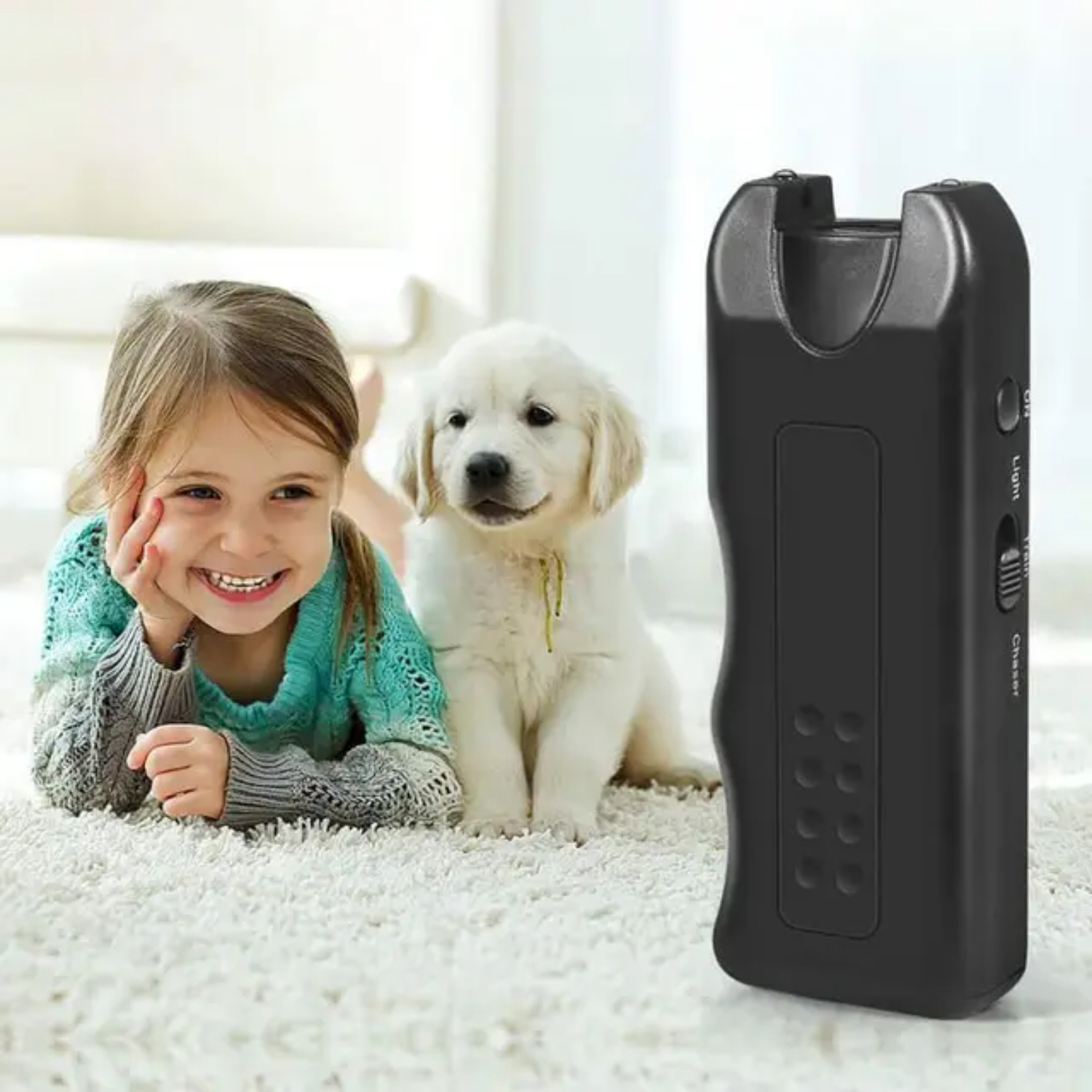 PNGXQON Ultrasonic Handheld Luminous Dog Repeller Stop Barking with