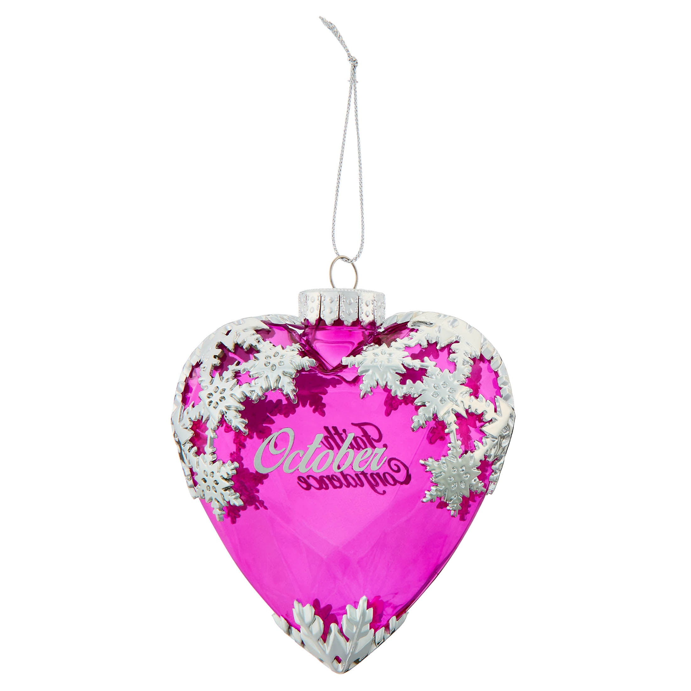 Pink and Silver October Birthstone Christmas Ornament, 4.3", by Holiday Time