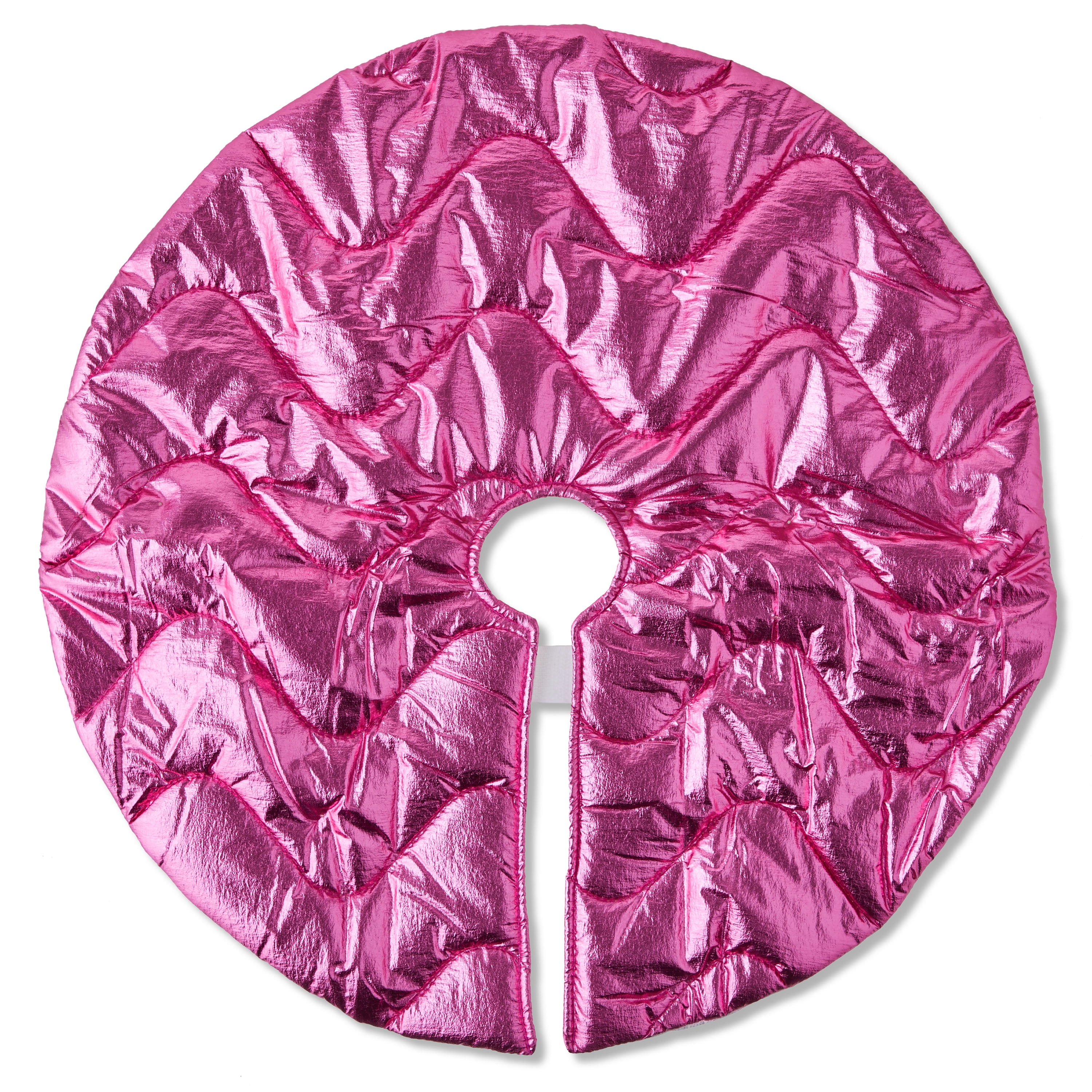 Pink Puff Polyester Mini Christmas Tree Skirt, 18", by Holiday Time