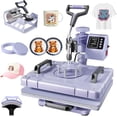 thumbnail image 1 of PNKKODW 12''x15'' Heat Press, 5-in-1 Digital Shirt Press Machine Heat Transfer Sublimation with 11oz Tumbler Press, Teflon-Coated Heat Plate, 360° Swing Away for Mugs Hat Plate Cap DIY, Lavender, 1 of 9