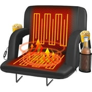 PNKKODW 23" Heated Stadium Seats, Portable Bleacher Chairs, 3 Heat Levels, 5 Pockets for Outdoor Sports Camping Games
