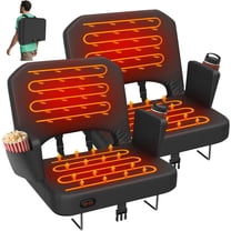PNKKODW 2pcs XL Heated Stadium Seats for Bleachers,3 Heated Levels Bleacher Chairs with Cushion and Armrest,Folding Bleacher Seats,Portable Stadium Chairs for Outdoor Sports(NO Battery)