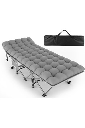 32 Outdoors Folding Cot with 2 Sided Mattress - 75" x 28" Cot, 1200D Oxford with Carry Bag for Camp Travel Guest