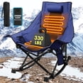 thumbnail image 1 of PNKKODW XL Oversized Heated Rocking Camping Chair, 3 Heat Levels Heated, Cup Holder, 600D Oxford, for Winter Outdoor,Blue（With 20，000mAh Power Bank）, 1 of 13