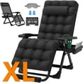 thumbnail image 1 of PNKKODW Oversized 29" XL Zero Gravity Chair w/Upgraded Lock and Wider Cup Holder,Removable Cushion&Headrest&Footrest, Camping Reclining Lawn Chair for Patio Outdoor Office,Black, 1 of 9