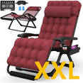 thumbnail image 1 of PNKKODW 33" XXL Zero Gravity Chair, Reclining Lounge with Removable Cushion & Headrest, Upgraded Lock, Footrest, for Indoor/Outdoor, Wine Red, 1 of 6