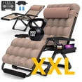 thumbnail image 1 of PNKKODW 33" XXL Zero Gravity Chair, Reclining Lounge with Removable Cushion & Headrest, Upgraded Lock, Footrest, for Indoor/Outdoor, Khaki, 1 of 8