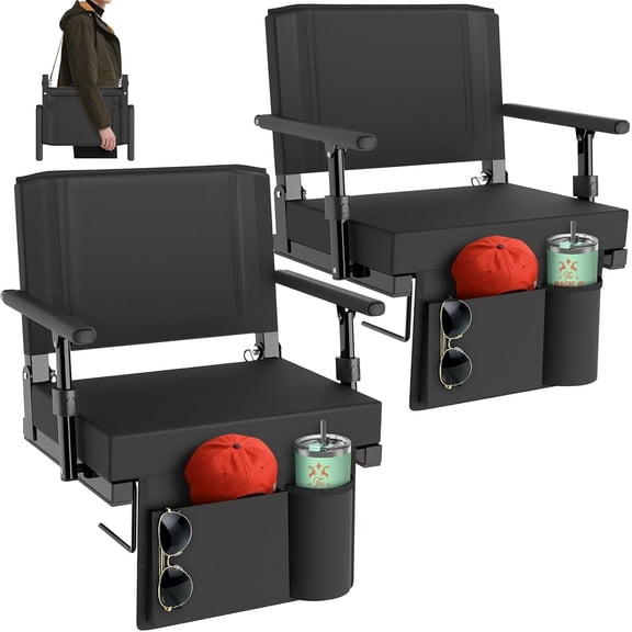 PNKKODW Stadium Seats with Back Support and Armrest,Thick Padded Bleacher Seats, Lightweight Portable Stadium Chair for Outdoor Sports