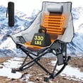 thumbnail image 1 of PNKKODW XL Heated Rocking Camping Chair for Adults,Comfort Outdoor Rocker,3 Heat Levels,Cup Holder,600D Oxford,Heavy Duty 330 lbs,Folding Chair with Back Support,Gray, 1 of 7