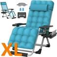 thumbnail image 1 of PNKKODW Oversized 29" XL Zero Gravity Chair w/Upgraded Lock and Wider Cup Holder,Removable Cushion&Headrest&Footrest, Camping Reclining Lawn Chair for Patio Outdoor Office,Light Blue, 1 of 9