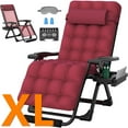 thumbnail image 1 of PNKKODW Oversized 29" XL Zero Gravity Chair w/Upgraded Lock and Wider Cup Holder,Removable Cushion&Headrest&Footrest, Camping Reclining Lawn Chair for Patio Outdoor Office,Wine Red, 1 of 9
