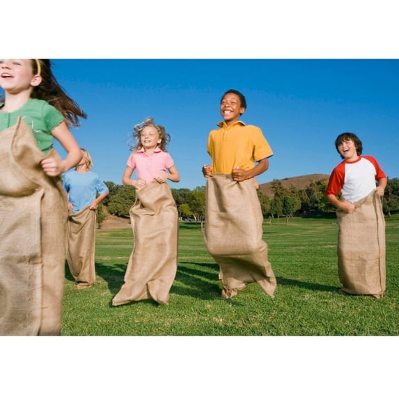 PNP Jute 4 Pack 40"x24" Heavy-Duty Classic Burlap Race Bags Jumping Bags for Kids and Adults