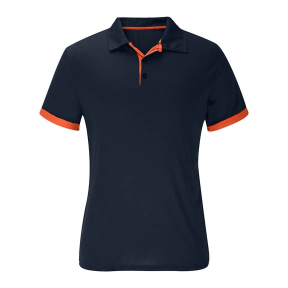 PNTUTB Essential Summer Men's Contrast Hem Short Sleeve Shirt Comfortable and Breathable Men's Casual Top