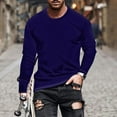 thumbnail image 1 of PNTUTB Fall/Winter Fashion Men's Solid Color Casual Comfortable Crew Neck Long Sleeve Basic Top, 1 of 6