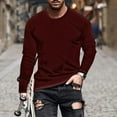 thumbnail image 1 of PNTUTB Fall/Winter Fashion Men's Solid Color Casual Comfortable Crew Neck Long Sleeve Basic Top, 1 of 6