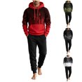 thumbnail image 1 of PNTUTB Fall Winter Men's Tracksuit Inkjet Print Hoodie and Drawstring Pants with Pockets Casual Comfort Fashion Trendy Two Piece Set, 1 of 7