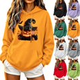 thumbnail image 1 of PNTUTB Fall Winter Women's Halloween Sweatshirt Long Sleeve Pullover Drawstring Hoodie Fashion Print Casual Loose Comfort Trendy Top with Pocket, 1 of 7