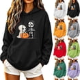 thumbnail image 1 of PNTUTB Fall Winter Women's Hooded Sweatshirt Long Sleeve Drawstring Hoodie Halloween Print Casual Loose Comfort Fashion Trendy Top with Pocket, 1 of 7