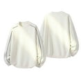 thumbnail image 1 of PNTUTB Fashion Men Solid-color Loose Casual Pullover Long Sleeve Round Neck Patchwork Top, 1 of 5