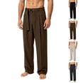 thumbnail image 1 of PNTUTB Fashion Men's Straight Leg Pants Soild Color Button Zip Casual Loose Comfort Trousers Daily Commute Trendy Versatile Long Pants with Pockets, 1 of 7