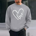 thumbnail image 1 of PNTUTB Fashion Men's Valentine's Day Heart Printed Casual Long Sleeved Round Neck Hoodless Pullover Sweatshirts, 1 of 6