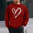 thumbnail image 1 of PNTUTB Fashion Men's Valentine's Day Print Loose Casual Crew Neck Hoodless Pullover Long Sleeves Sweatshirts, 1 of 6