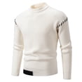 thumbnail image 1 of PNTUTB Fashion Mens Casual Color-blocked Long Sleeve Knitted Turtleneck Warm Slim Fit Pullover Sweater, 1 of 5