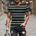 thumbnail image 1 of PNTUTB Fashion Mens Stripes Versatile Basic Short Sleeve Crew Neck Everyday Casual Comfort T Shirts, 1 of 6