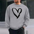thumbnail image 1 of PNTUTB Fashion Valentine's Day Print Loose Comfort Casual Long Sleeves Crew Neck Pullover Sweatshirts for Men, 1 of 6