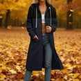 thumbnail image 1 of PNTUTB Fashion Women's Color-blocked Full Zip Long Sleeve Hooded Drawstring Casual Long Coat with Pocket, 1 of 6