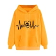 thumbnail image 1 of PNTUTB Fashion Women's Valentine's Day Graphic Long Sleeve Casual Loose Pullover Hooded Drawstring Sweatshirts with Pocket, 1 of 6