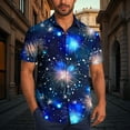 thumbnail image 1 of PNTUTB Fashionable Men's Firework Print Collared Button Down Casual Loose Comfort Short Sleeve Blouse, 1 of 6