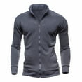 thumbnail image 1 of PNTUTB Fashionable Men's Solid Color Slim Fit Long Sleeve Stand-Up Collar Casual Jacket, 1 of 5