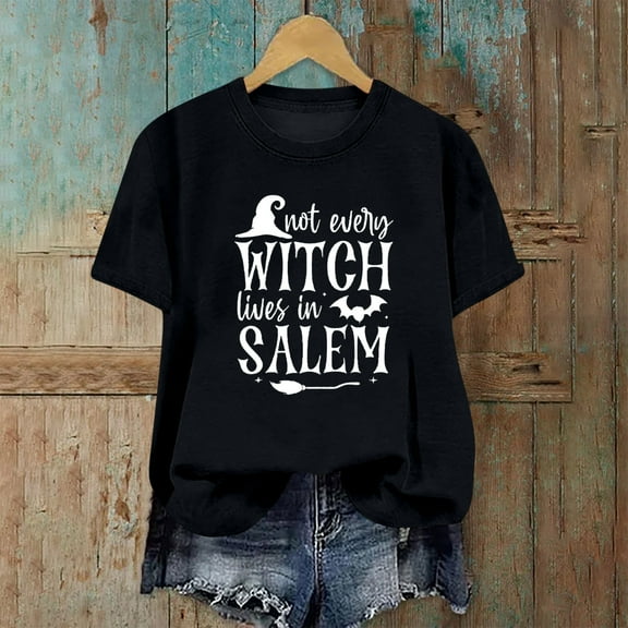 PNTUTB Halloween Day Loose Basic Shirts Womens Printed T Shirt Short Sleeve Graphic Tees