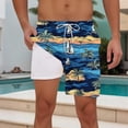thumbnail image 1 of PNTUTB Hawaiian Summer Men's Fashion Printed Elastic Drawstring Pockets Casual Double Layer Beach Shorts, 1 of 6