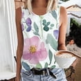 thumbnail image 1 of PNTUTB Ladies' Casual Printed Sleeveless Round Neck Fashion Comfortable Basic Tees T-shirt Loose Tank, 1 of 6