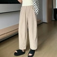 thumbnail image 1 of PNTUTB Ladies' Summer Thin Casual and Comfortable Ice Silk Side Pocket Wide Lazy Haren Pants Long Pants, 1 of 5