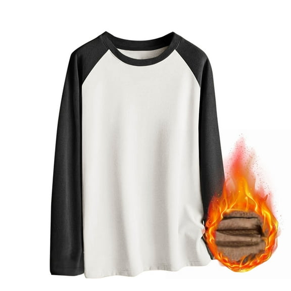 PNTUTB Long Sleeve Shirts for Men Casual Loose Comfortable Crew Neck Undershirt Base Layer Top