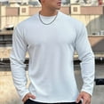 thumbnail image 1 of PNTUTB Men Fashion Solid Color Slim Casual Side Zipper Pullover Long Sleeved Round Neck Base Top, 1 of 5