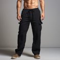 thumbnail image 1 of PNTUTB Men's Breathable Comfortable Multi-Pocket Elastic Waistband Drawstring Casual Athletic Pants, 1 of 6