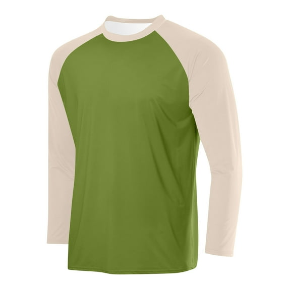 PNTUTB Long Sleeves Shirt for Men Solid Color Minimalist and Stylish Raglan Round Neck Tops