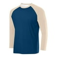 thumbnail image 1 of PNTUTB Long Sleeves Shirt for Men Solid Color Minimalist and Stylish Raglan Round Neck Tops, 1 of 4